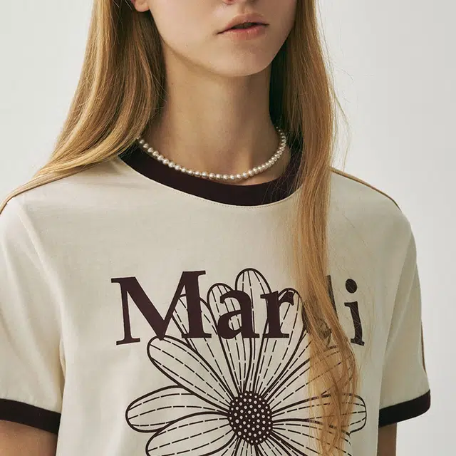 MARDI MERCREDI LINGER TSHIRT FLOWERMARDI_CREAM BURGUNDY SS25T