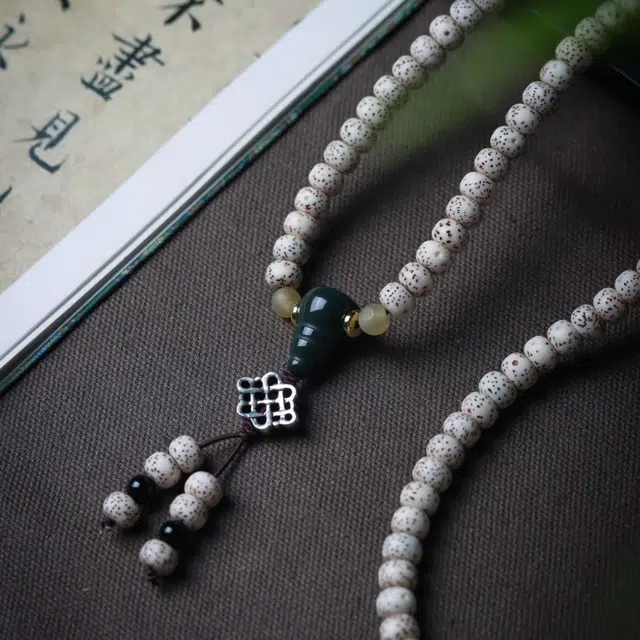 爵倾 中国结款 搭配金沙夜光琉璃腰珠 阿拉善三通 中国结羊角珠配饰 星月菩提 珠串 男女同款情侣款
