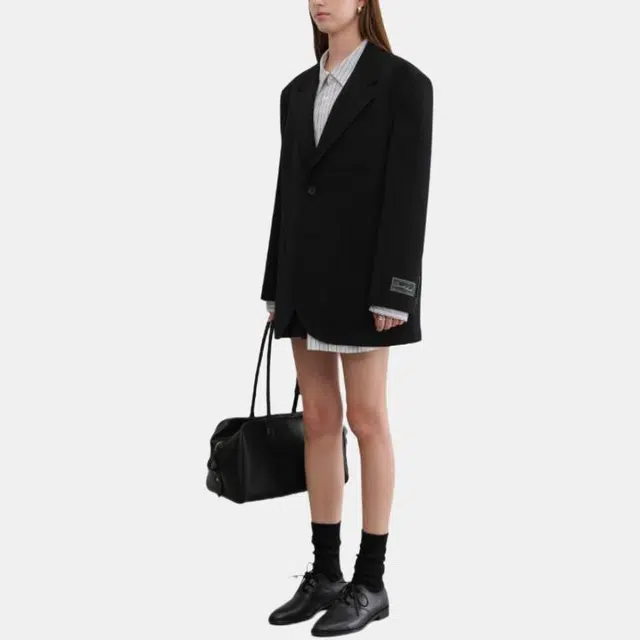 Dunst UNISEX OVERSIZED WOOL BLAZER BLACK