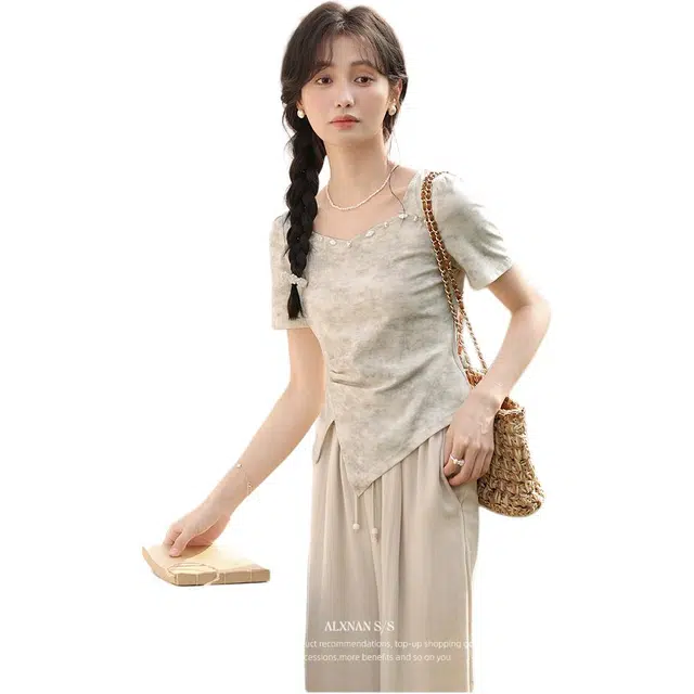 鹿向南 气质宽松百搭舒适长裤休闲裤 女款