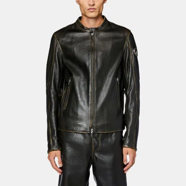 DIESEL OVAL D LOGO Brown Jacket