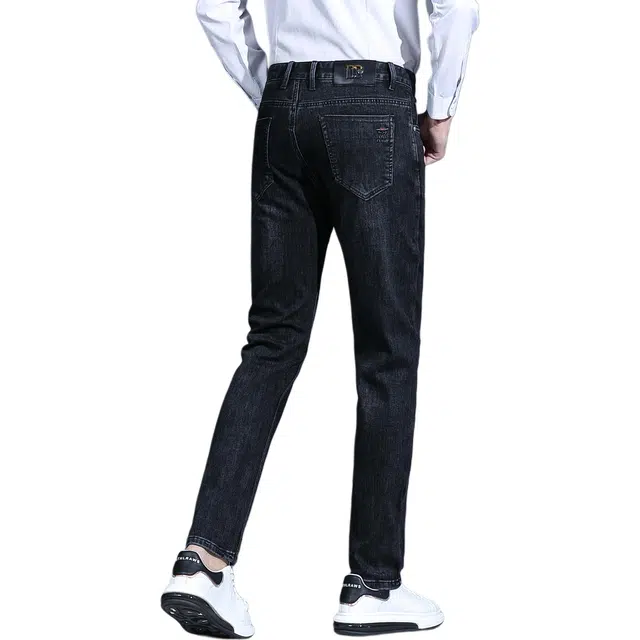 老爷车 男装秋季厚款直筒修饰身形耐磨商务休闲百搭裤子牛仔裤 男款