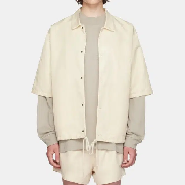 Fear of God Essentials FW22 Ss Nylon Shirt Egg Shell