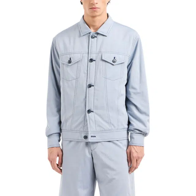 阿玛尼 假日系列 真丝帆布夹克棉服 男款