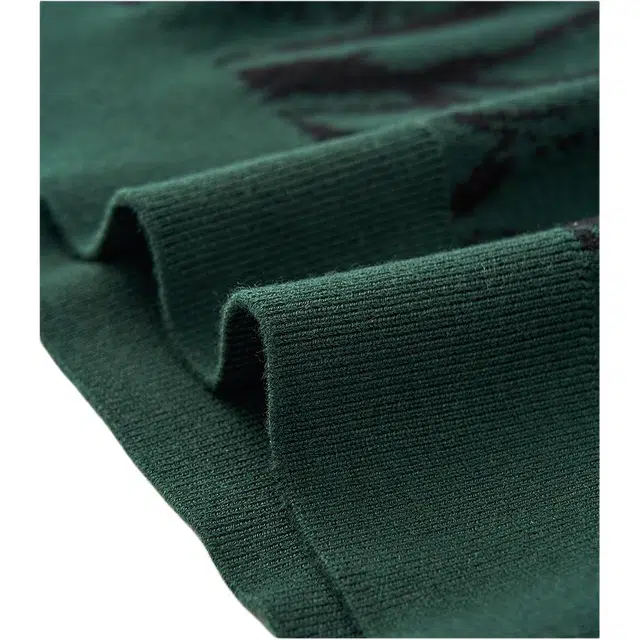 与狼共舞 时尚重工提花个性满印潮流百搭舒暖亲肤圆领毛衣 男款