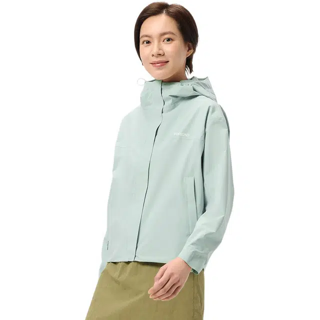 探路者 舒适纯色百搭连帽夹克外套 女款 浅幽绿