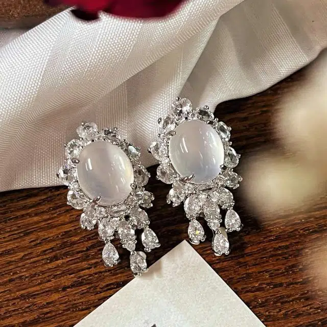 识恩 冰清玉洁#好运#好运 玉髓 耳环 女款