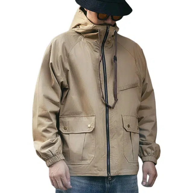 格蓝鹿  美式机能工装纯色宽松  抗菌冲锋衣 男款