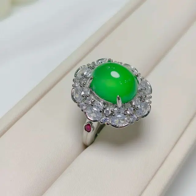 识恩 森系甜美通勤百搭气质时尚优雅文艺小众设计#好运 玉髓 戒指 女款