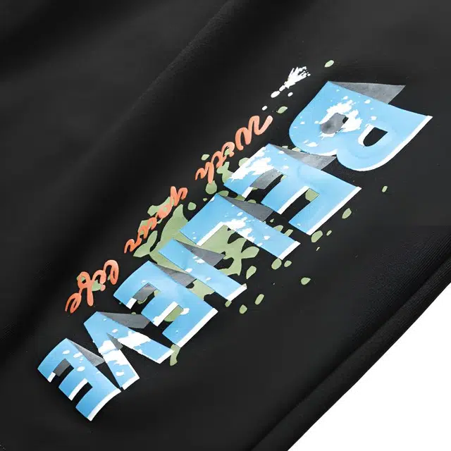 特斯型 美式简约字母印花凉感舒适透气时尚潮流宽松运动五分裤短裤 男女同款