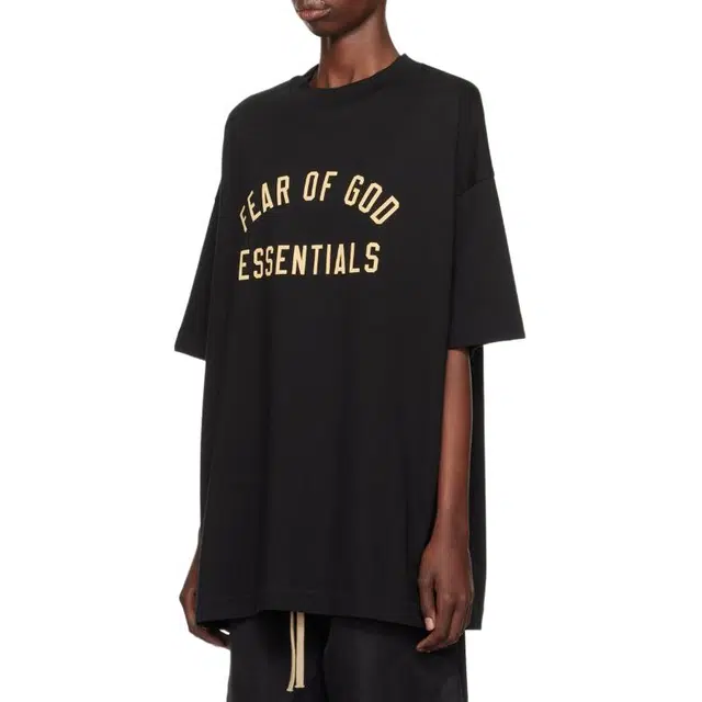 Fear of God Essentials Fall24 BACK TO SCHOOL Jersey Crewneck Tee LogoT BLACK