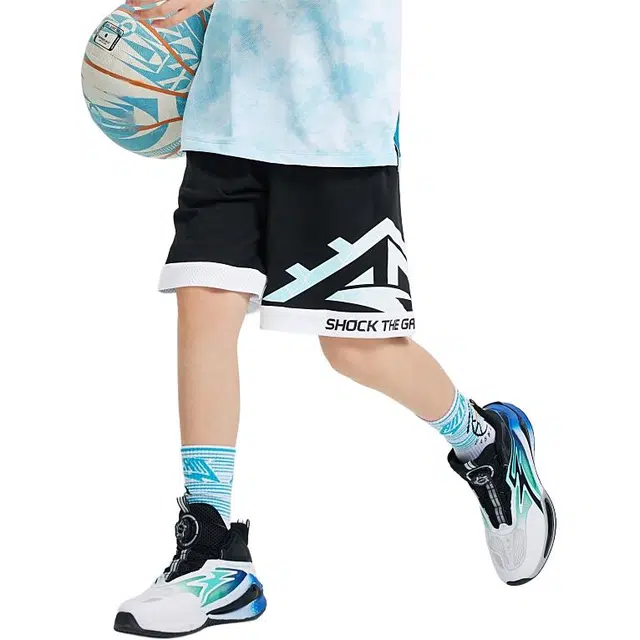 安踏儿童 透气舒适亲肤短裤 青少年 梦幻黑