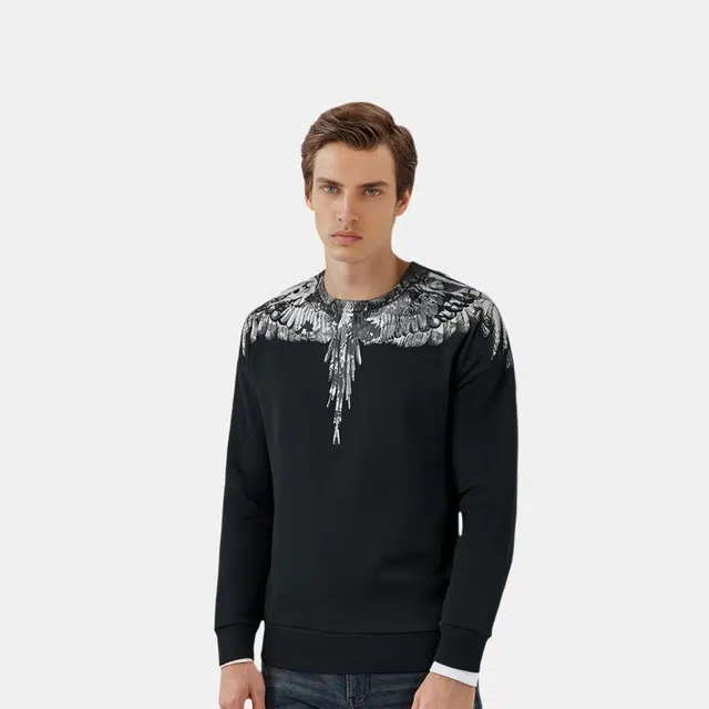 Marcelo Burlon Wing Print Crewneck Sweatshirt Black