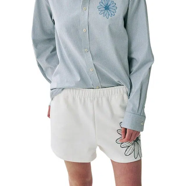 MARDI MERCREDI SS25 SWEAT SHORTS FLOWER_WHITE NAVY