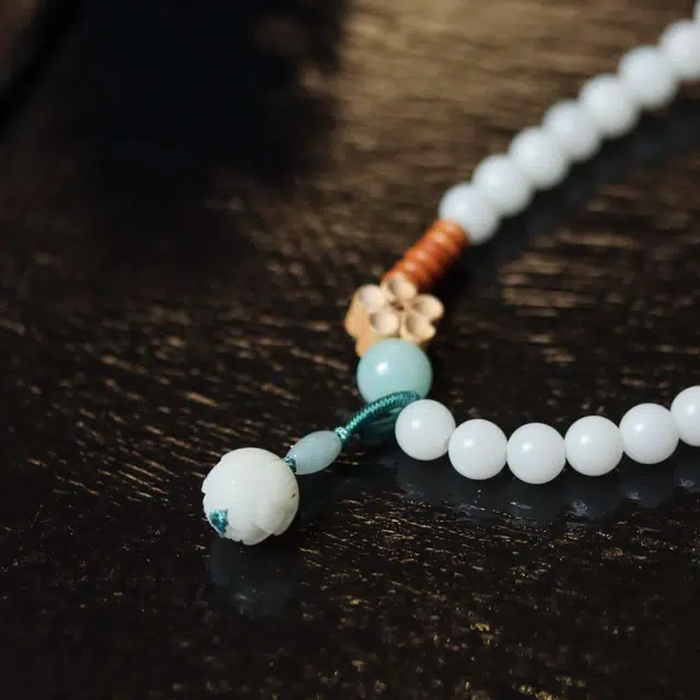 爵倾 黄杨梅花两圈款 白玉菩提 珠串 男女同款情侣款