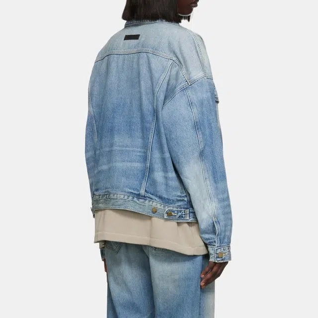 Fear of God Essentials FW22 Trucker Jacket Indigo