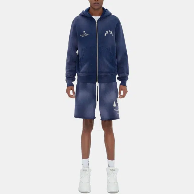 AMIRI SS23 Loose Fit Zip Hoodie Blue