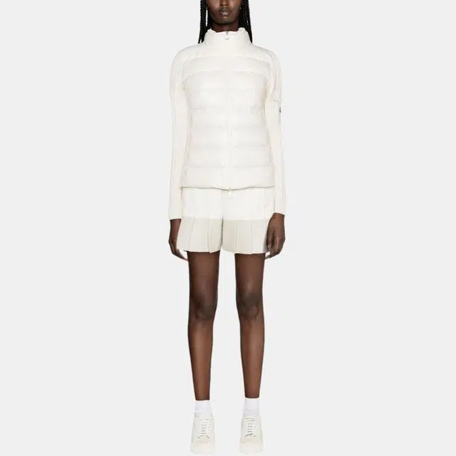 Moncler Padded Wool Cardigan Logo