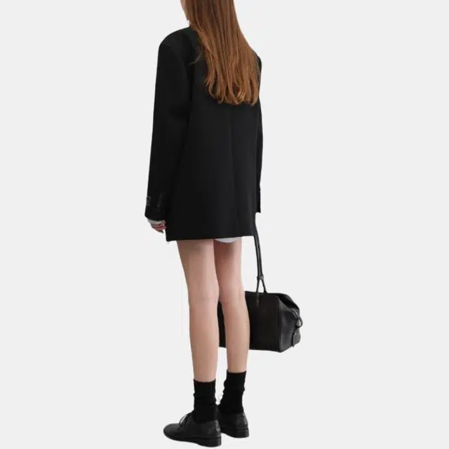 Dunst UNISEX OVERSIZED WOOL BLAZER BLACK