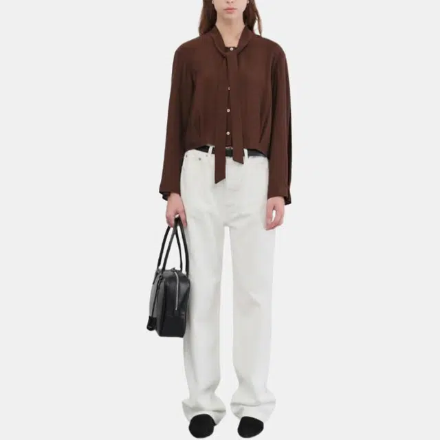 Dunst TIE BLOUSE BROWN