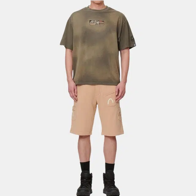 EVISU SS22 Seagull Print Multi-Pocket Shorts