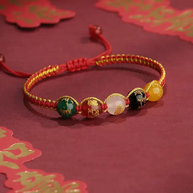浮笙梦 五路财神手绳#好运 玛瑙 饰品 男女同款情侣款