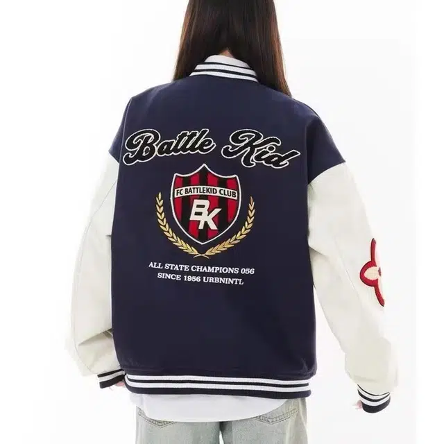 特斯型 美式复古拼接宽松飞行员夹克外套 男女同款