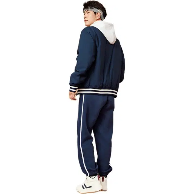乔丹 运动生活系列 休闲撞色保暖棉服 男款 星夜蓝