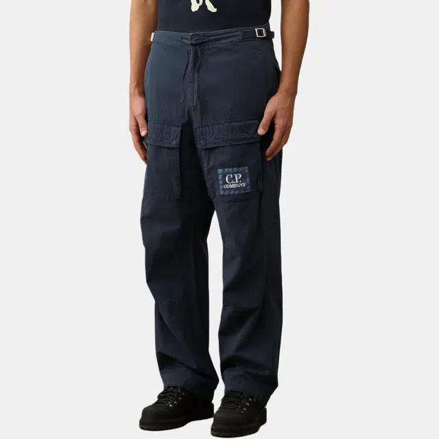 C.P. Company Logo Cargo Pants Blue