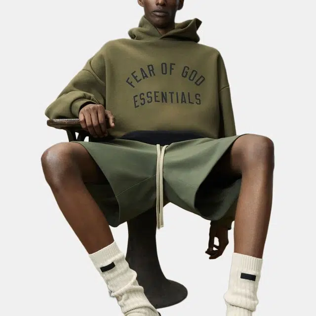 Fear of God Essentials Fleece Hoodie Olive