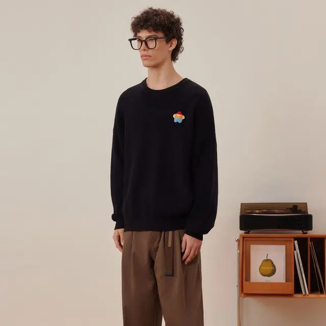 bosieagender Little Flower Crewneck Knit Sweater