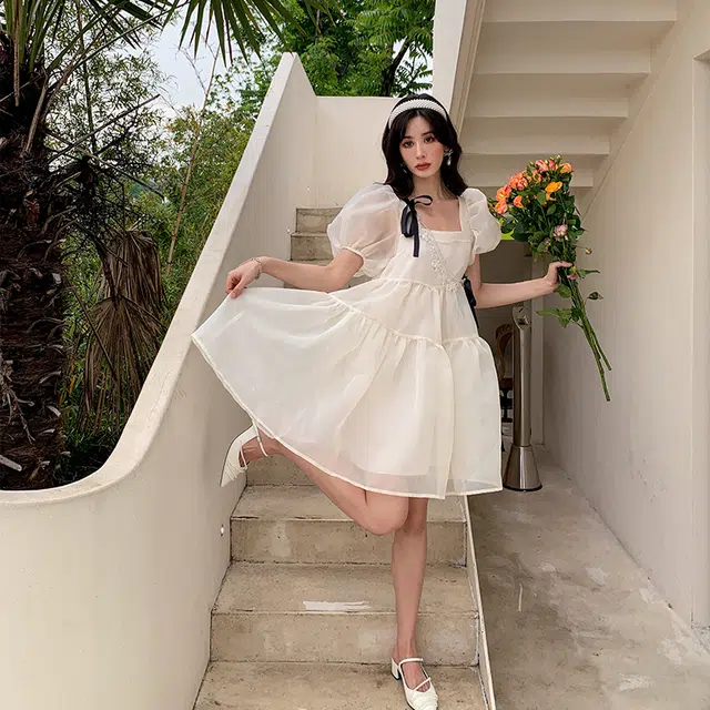 欧根纱公主短袖连衣裙 女款