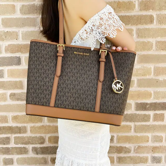 MICHAEL KORS MK Jet Set Travel Logo Tote