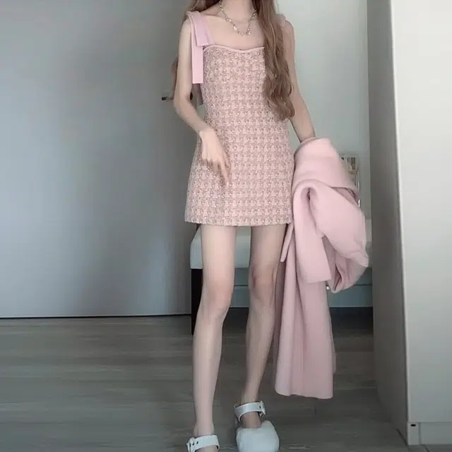 松本丧丧 纯色慵懒感长款针织开衫 女款 粉色