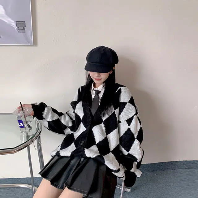 松本丧丧 领型满印宽松针织衫 女款