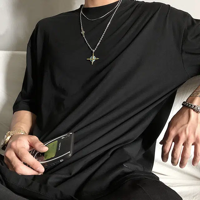 魔物 个性闪耀镶钻星球宇宙 钛钢 项链 男女同款情侣款