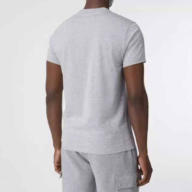Burberry Logo Embroidered Crewneck T-Shirt Grey