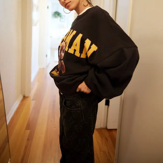 Drew House FW22 3D Sherman Boxy Crewneck - 3D Sherman Black