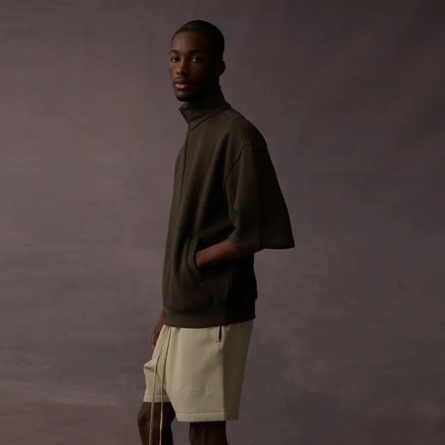 Fear of God Essentials Drop2 SS23 LS Halfzip 34 Sleeve Shirt Off-Black
