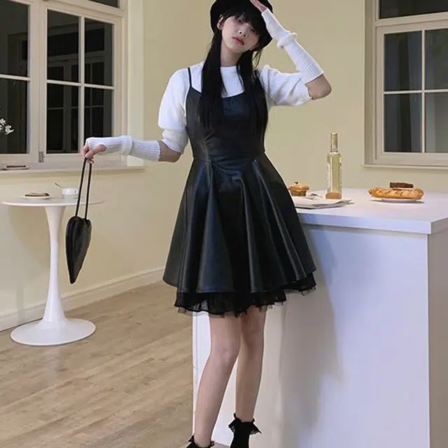 松本丧丧 纯色可拆卸圆领套头长袖针织衫 女款
