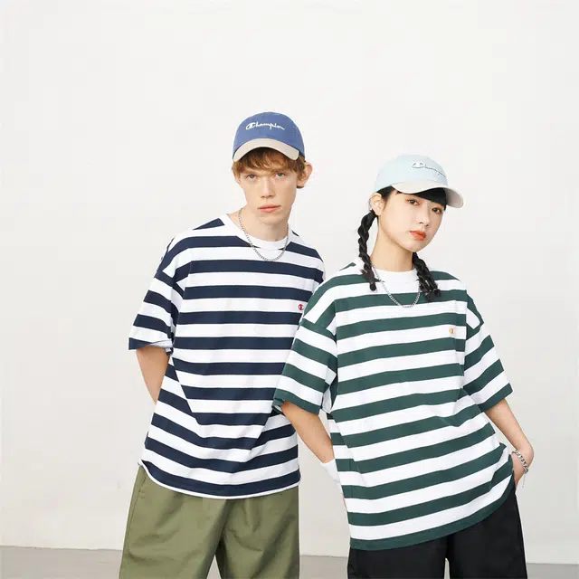Champion SS22 Classic Logo Striped Tee