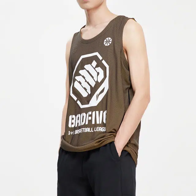 李宁 篮球系列 字母印花宽松无袖背心吊带 男款 黑油黄色