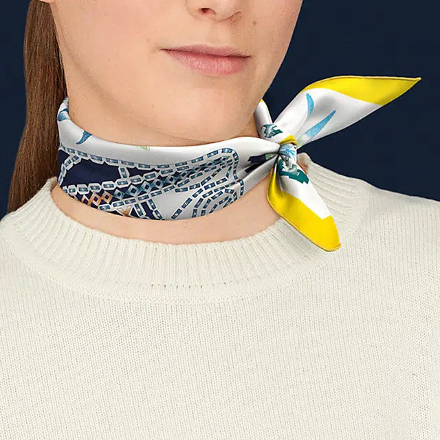 HERMES 45 Jaune VifBlancMulticolore