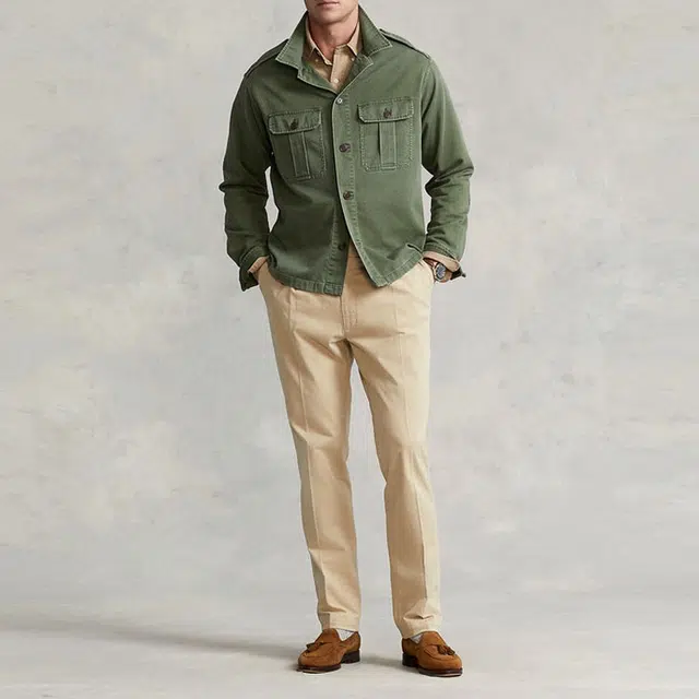 Polo Ralph Lauren SS22 Cotton Satin Shirt Green