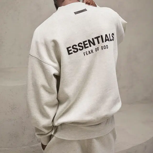 Fear of God Essentials SS22 Crewneck Light Oatmeal Logo