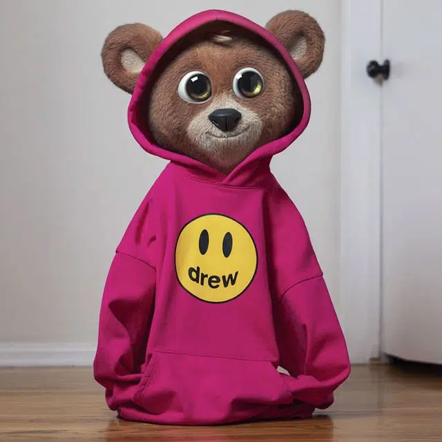 Drew House Mascot Hoodie Magenta Logo