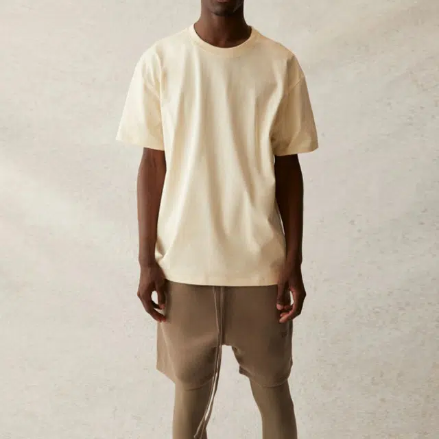 Fear of God Essentials SS21 Short Sleeve Tee ButtercreamCream LogoT