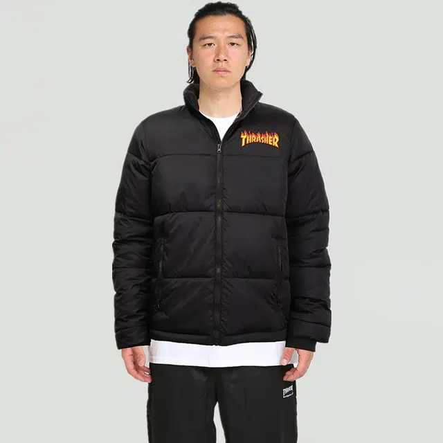 Thrasher Puffer Jacket Logo