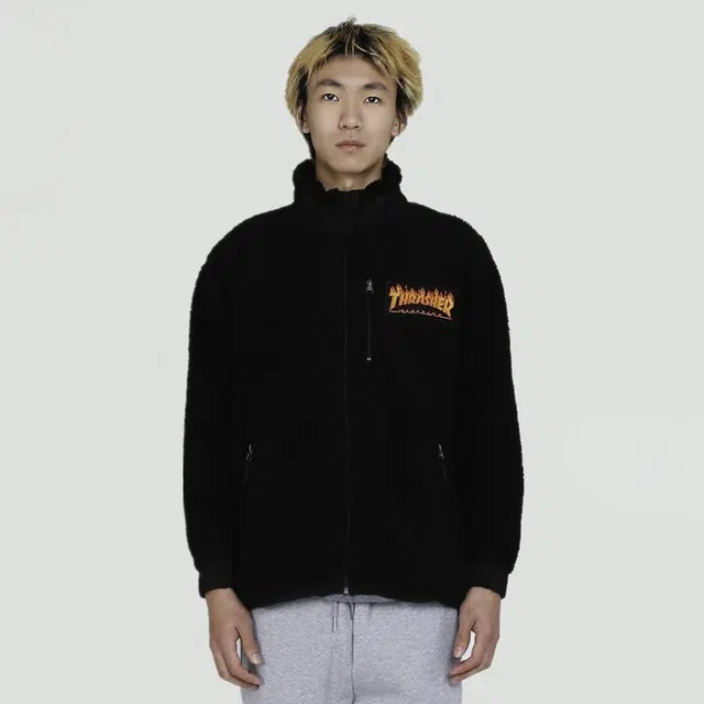 Thrasher Flame Shepherd Fleece Jacket Logo