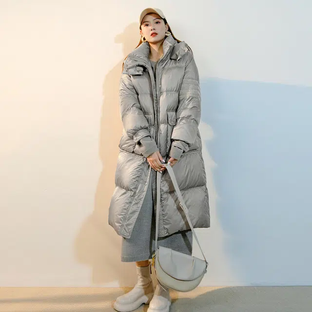 美洋 纯色连帽长袖连衣裙